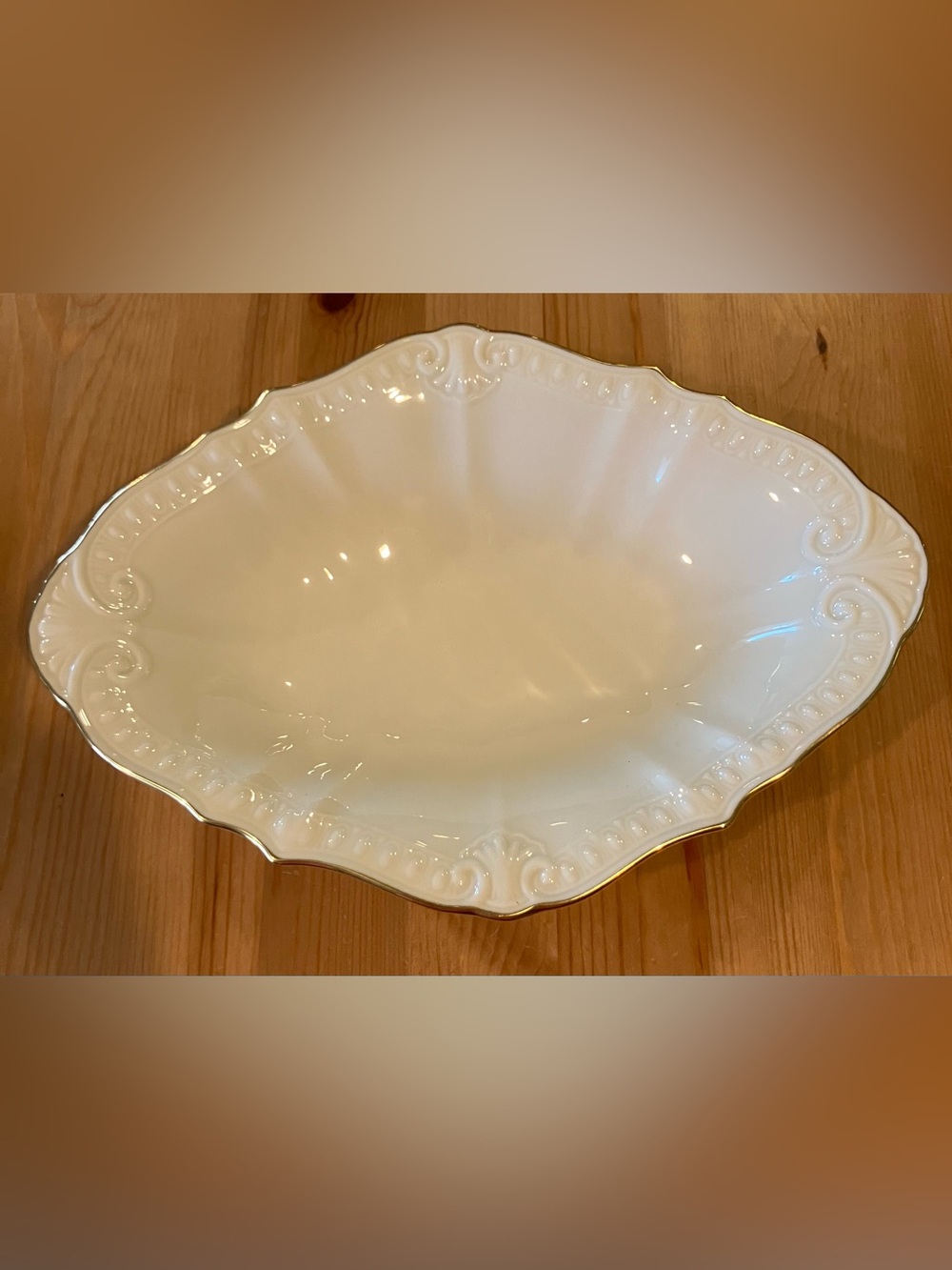 EUC Lenox Chadwick Collection centerpiece candy Bowl 11” long 7.5” wide